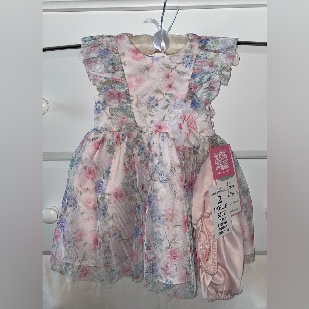 Rare Editions Baby Girl Dress Floral Pattern 18 Months – NWT – Special Occasion